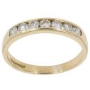 18ct Yellow Gold 0.50ct Brilliant Cut Diamond Half Eternity Ring
