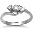 9ct White Gold 0.25ct Diamond Twist Trilogy Ring