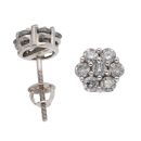 14ct White Gold 0.90ct Diamond Cluster Stud Earrings