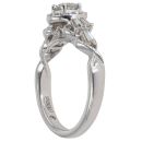 18ct White Gold 0.50ct Brilliant And Baguette Cut Diamond Cluster Ring