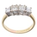 18ct Yellow Gold 1.75ct Princess Cut Diamond Fancy Ring