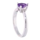 9ct White Gold Amethyst and Diamond Pear Ring