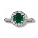 9ct White Gold Created Emerald And Cubic Zirconia Ring