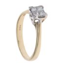 18ct Yellow Gold 0.40ct Princess Cut Diamond Cluster Ring