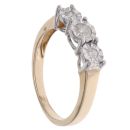 9ct Yellow Gold 0.25ct Diamond Trilogy Ring