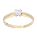18ct Yellow Gold 0.25ct Diamond Princess Cut Solitaire Ring