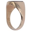 9ct Yellow Gold 0.01ct Diamond and Black Onyx Signet Ring