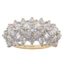 14ct Yellow Gold Cubic Zirconia Cluster Ring