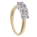 18ct Yellow Gold 1.00ct Brilliant Cut Diamond Trilogy Ring