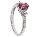 9ct White Gold 0.18ct Diamond And Garnet Ring