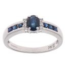 9ct Yellow Gold 0.05ct Diamond and Sapphire Dress Ring