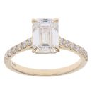 Lab Grown 9ct Yellow Gold 2.65ct Emerald Cut Diamond Solitaire Ring
