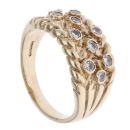 9ct Yellow Gold Cubic Zirconia Three Row Keeper Ring