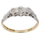 18ct Yellow Gold 0.10ct Diamond Trilogy Ring
