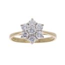 18ct Yellow Gold 0.75ct Diamond Cluster Ring