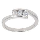 9ct White Gold Cubic Zirconia Three Stone Ring