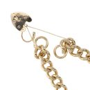 9ct Yellow Gold Heart Lock Charm Bracelet 7"
