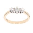9ct Yellow Gold 0.50ct Brilliant Cut Diamond Trilogy Ring