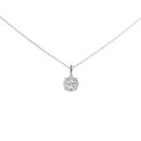9ct White Gold Diamond Cluster Pendant And 16" Chain by Anya Belle