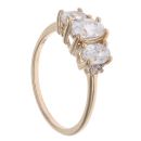 9ct Yellow Gold 0.05ct Diamond And White Sapphire Three Stone Ring