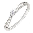 9ct White Gold Diamond Shoulders Engagement Ring