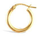 9ct Yellow Gold Ultra Light Plain Hoop Earrings