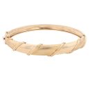9ct Yellow Gold Patterned and Textured Hinged Bangle