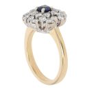 18ct Yellow Gold 1.20ct Diamond And Sapphire Cluster Ring
