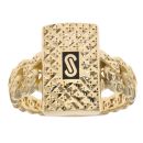 14ct Yellow Gold Monaco Classic Flex Patterned Signet Ring