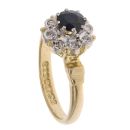 18ct Yellow Gold 0.10ct Diamond And Sapphire Cluster Ring