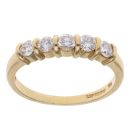 18ct Yellow Gold 0.50ct Brilliant Cut Diamond Five Stone Ring