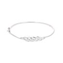 Silver Cubic Zirconia Twist Bangle by Icesia