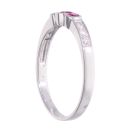 18ct White Gold 0.10ct Diamond And Ruby Ring