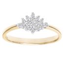 9ct Yellow Gold Diamond Cluster Ring