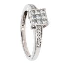 18ct White Gold 0.40ct Princess Cut Diamond Cluster Ring