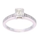 18ct White Gold 1.30ct Emerald Cut Diamond Solitaire Ring