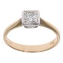 9ct Yellow Gold 0.55ct Princess Cut Diamond Solitaire Ring