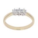 9ct Yellow Gold Cubic Zirconia Three Stone Ring