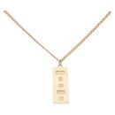 9ct Yellow Gold Ingot Pendant And Curb Chain 26"