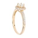 9ct Yellow Gold Cubic Zirconia Halo Ring