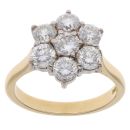 18ct Yellow Gold 2.00ct Brilliant Cut Diamond Cluster Ring