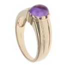 9ct Yellow Gold Amethyst Single Stone Signet Ring
