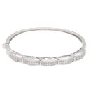 18ct White Gold 3.50ct Princess Cut Diamond Bangle