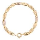 14ct Yellow and White Gold Greek Key Fancy Bracelet 8.5"