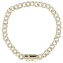 9ct Yellow Gold 0.70ct Brilliant Cut Diamond Curb Bracelet 7.5"