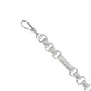 Silver Oval And Rectangular Patterned Belcher Bracelet 9" By Icesia