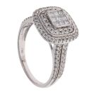 18ct White Gold 1.00ct Diamond Cluster Ring