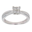 9ct White Gold 0.25ct Diamond Princess Cut Cluster Ring