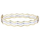 9ct Yellow and White Gold Hinged Wave Bangle