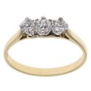 18ct Yellow Gold 0.54ct Brilliant Cut Diamond Trilogy Ring